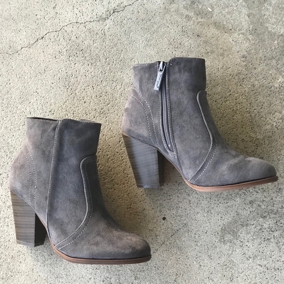 1 left!  Nature Br faux suede gray 3.25” BOOTIE - Picture 4 of 4